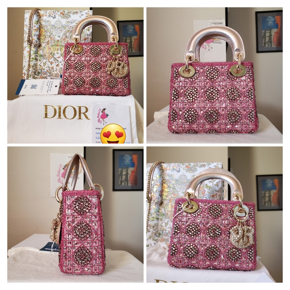 Lady Dior Pink Beaded Mini Bag